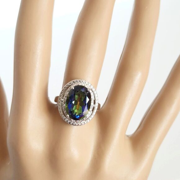 Mystic Gemstone Ring 6.2 Carats Size 8